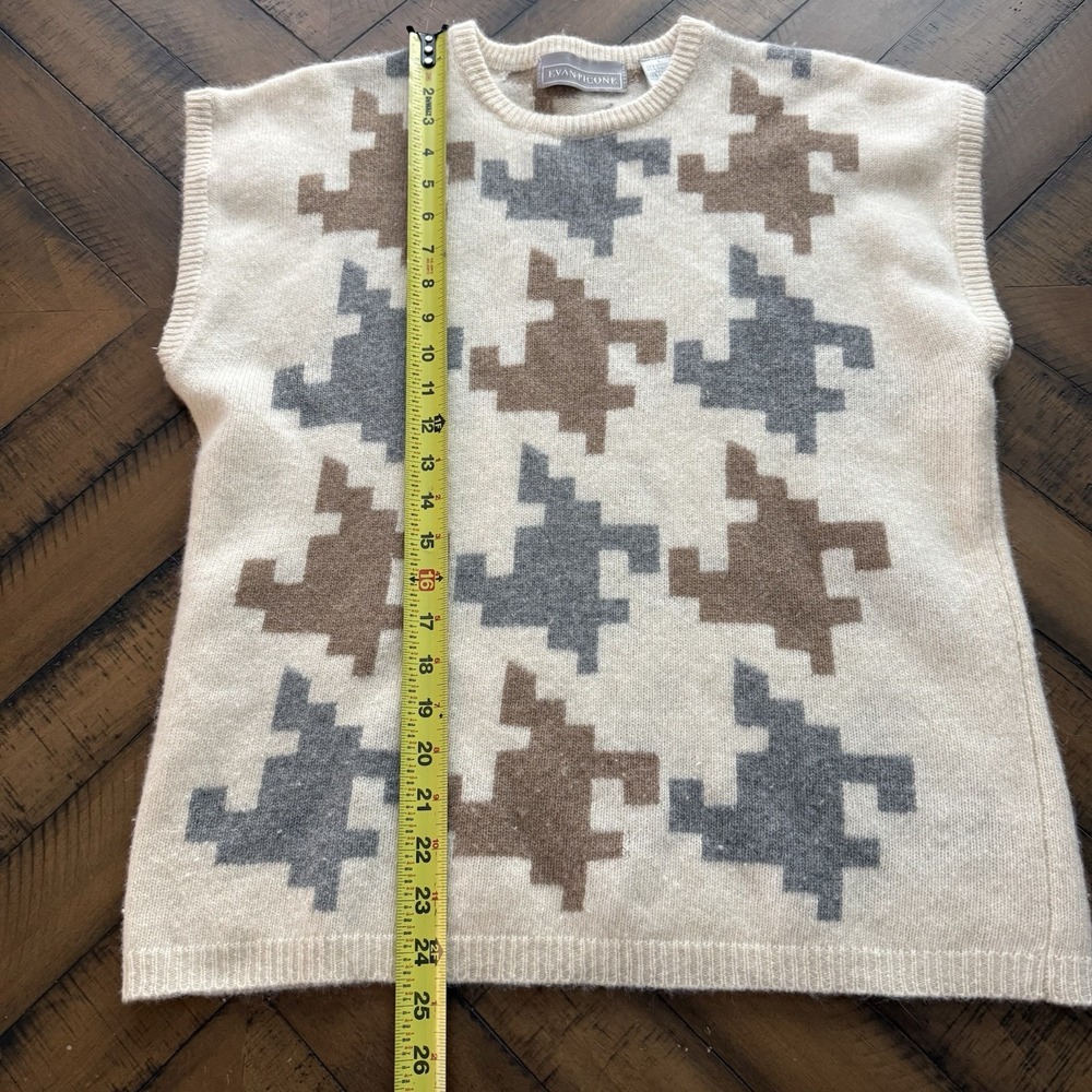 Evan Picone VTG Lambswool Angora Sweater Women's L Lightweight Sleeveless - Picture 3 of 6